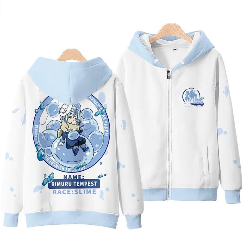 Anime Rimuru Tempest Hooded Hoodies Men Women Long Sleeve Sweatshirt Streetwear Clothes Cosplay Costume
