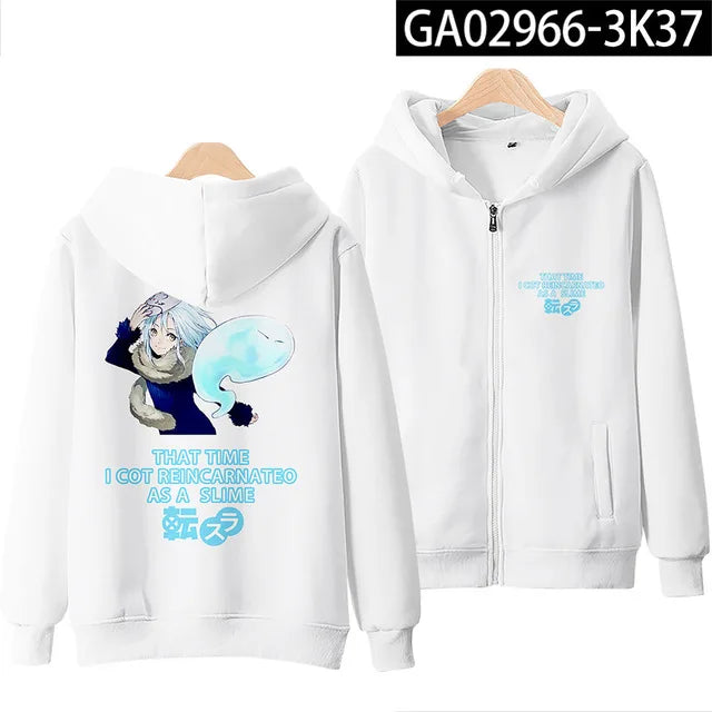 Anime Rimuru Tempest Hooded Hoodies Men Women Long Sleeve Sweatshirt Streetwear Clothes Cosplay Costume