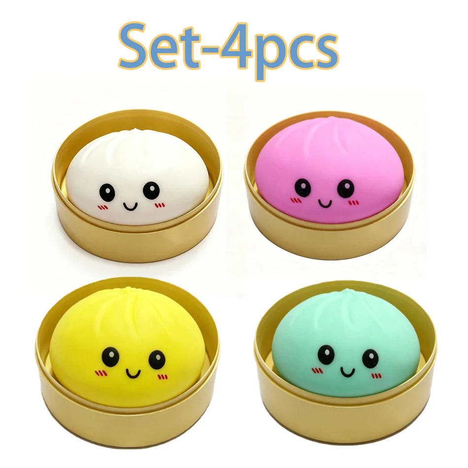 High-quality Soft Dumpling Squishy: Transparent Colorful Squeeze Toy, ASMR Stress Relief Ball, Sensory Fidget Toy For People