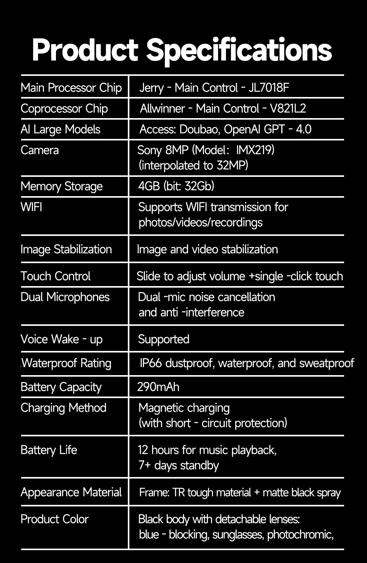 2026New AI Smart Glasses 120+Language Translation 800W Pixel Camera Video Music Player Call Business 8K Color Change Glasses Men