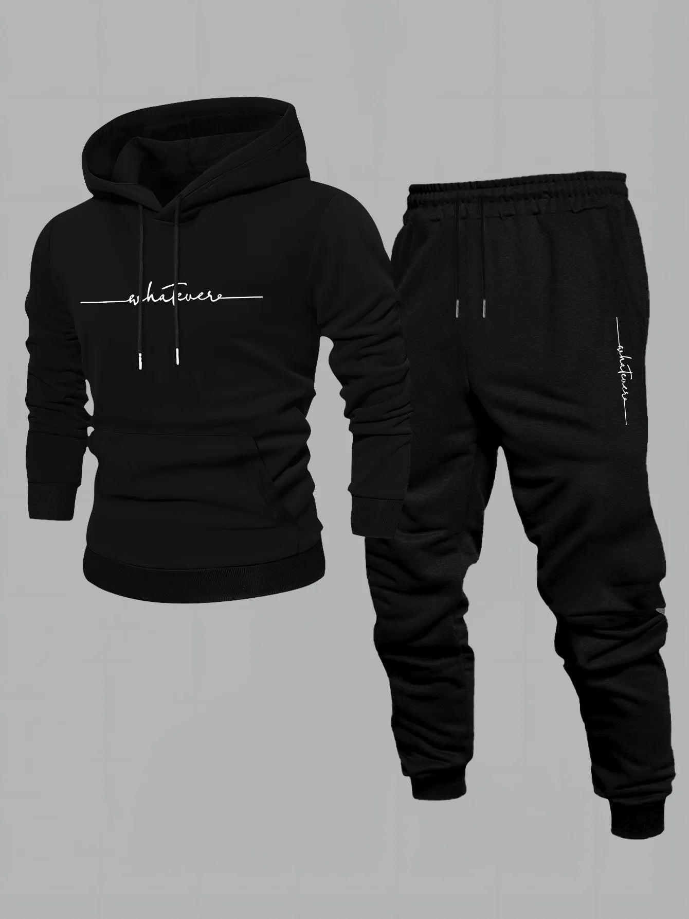 Hoodie sweatshirt men's autumn and winter sportswear and casual set trendy American high street versatile printed coat