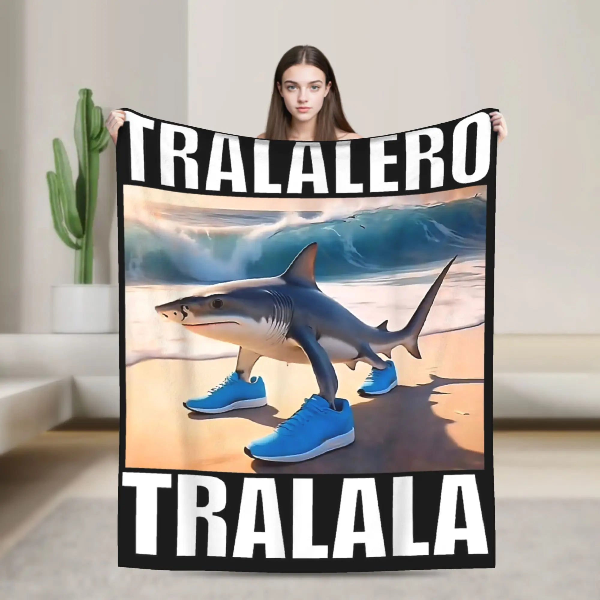 Tung Tung Tung Sahur Blankets Funny Italian Brainrot Meme Flannel Novelty Breathable Throw Blankets for Home Restaurant