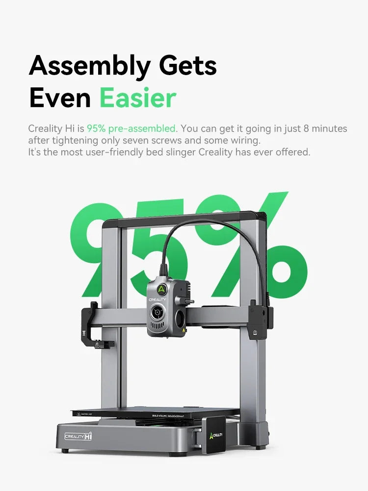 Creality CFS/Hi/Hi Combo 3D Printer Auto Bed Leveling Full Metal Extruder with 500 mm/s 12000 mm/s² max acceleration Fast Print