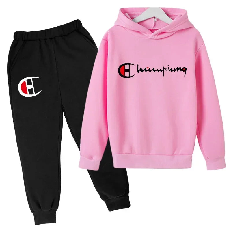 Hooded Hoodies Sweatshirts Sets Teenagers Fashion Groups of Pants Child SuitAutumn/winter Kids Clothing for Girl Boy Children's