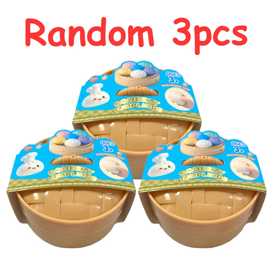 Colorful Simulated Dumpling Squishy Blind box Relaxing Relieve Anxiety Antistress Enhance Happiness Rebound Squeeze Reliever Toy