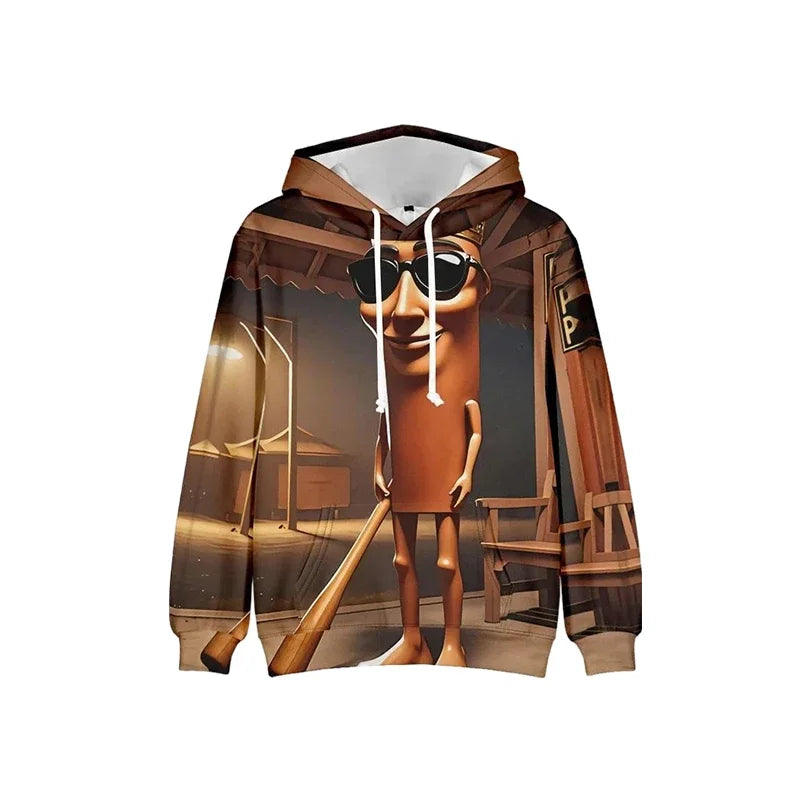 Tung Tung Tung Sahur Funny Baseball Bat Meme Hoodie Men's Fashion Humor Style Graphic Sweatshirts Harajuku Fashion Kids Hoodies