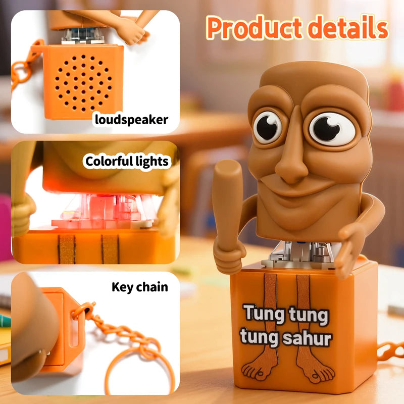 Tung Tung Tung Sahar Fidget Toys Keyboard Buttons Italian Brainrot Toys with Sound and Light Stress Relief Toy Birthday Gifts