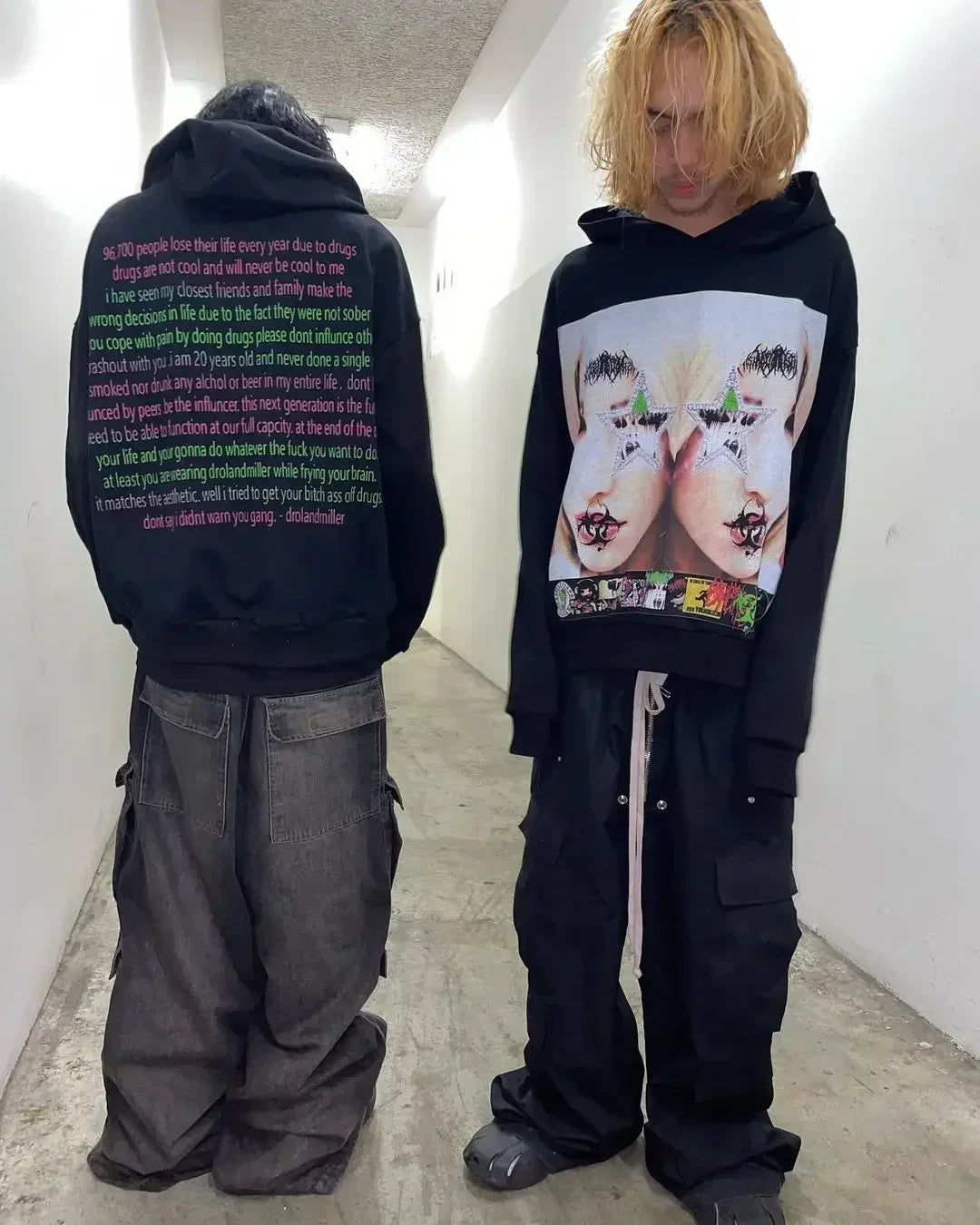 Harajuku Hoodies Women Goth Streetwear Tops Gothic Grunge Couples Sweatshirt Drolandmiller Oversized Hoodie Y2k Clothes