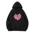 Hooded Cute Hoodies Womens Clothes Sherpa Abstract Lettering Youthwear Ribbed Hem Autunm Reducing Age Washable Apparel Sherpa